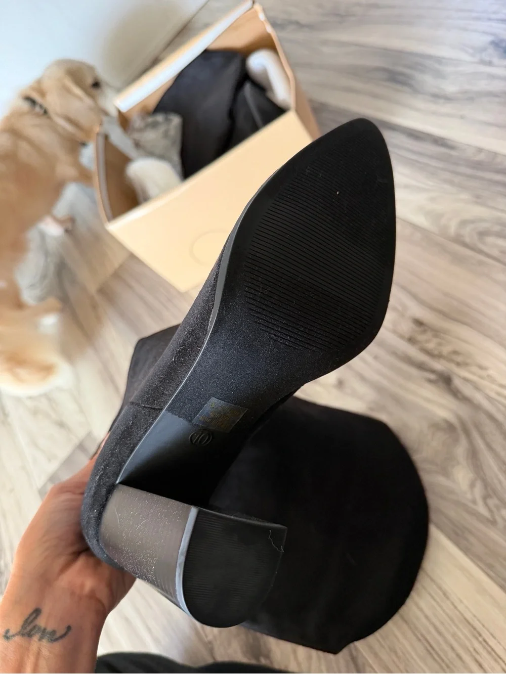 Soda Black Suede Over-the-Knee Block Heel Boots